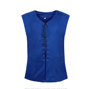 Men's medieval renaissance lace-up vest steampunk pirate gothic sleeveless top