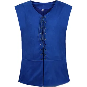 Men's medieval renaissance lace-up vest steampunk pirate sleeveless costume top