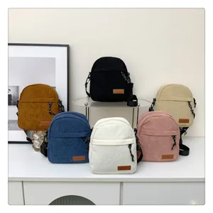 Trendy corduroy crossbody bag for women, casual single shoulder small handbag in multi colors.