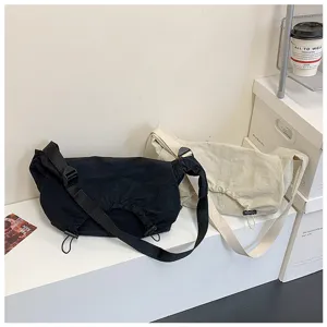 Borsa a tracolla in nylon casual borsa a dumpling monocolore da donna moda quotidiana