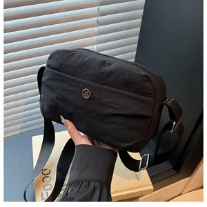 Casual nylon multi-layer crossbody bag, stylish women lightweight shoulder bag product detail view.