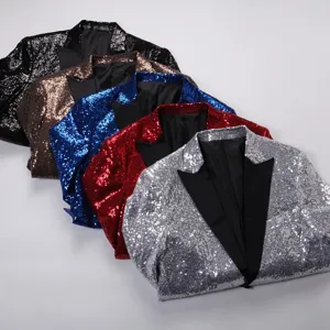 Veste blazer à sequins élégante pour homme fête spectacle de scène mariage smoking brillant