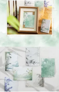 Chinese style bamboo memo notepad aesthetic decorative paper stationery for journal craft DIY