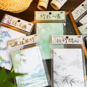 Chinese style bamboo memo pad aesthetic sticky notes stationery journaling memo paper