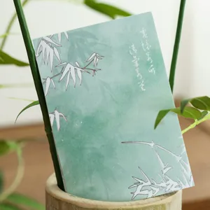 Chinese style bamboo memo pad decorative paper, non-sticky aesthetic stationery notepad.