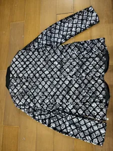 Men's sequin blazer shiny diamond pattern suit jacket for party stage performance wear