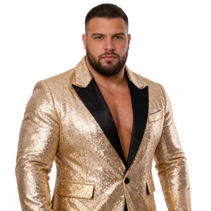 Herren Gold Pailletten Blazer Sakko fur Party Club Buhnenperformance und elegante Anlaesse.