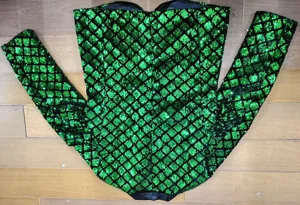Men green sequin blazer sparkling diamond pattern stage party performance suit jacket
