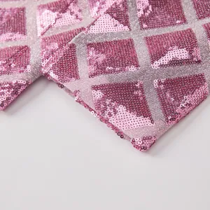 Pink and silver sequin fabric detail, 3D geometric square pattern for men fashion jacket.