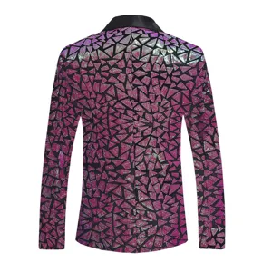 Blazer de lentejuelas para hombre chaqueta de traje brillante para fiesta show top
