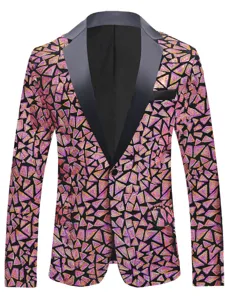Chaqueta de hombre elegante con lentejuelas para actuaciones en el escenario y fiestas.
