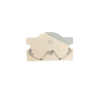Silver butterfly zircon bracelet for women dainty jewelry adjustable fashion accessory
