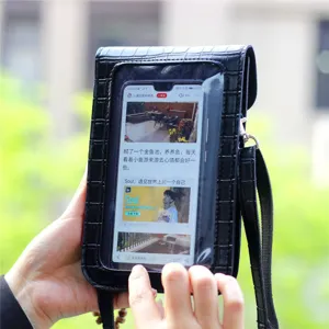 Borsa a Tracolla per Cellulare in Pelle PU Touchscreen Donna Custodia Impermeabile con Chiusura in Metallo e Tracciato Regolabile