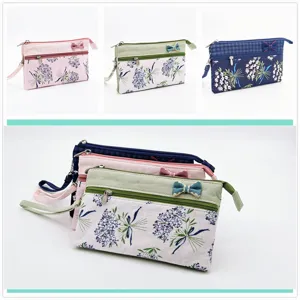 Borsa da polso in tessuto floreale multi-strato custodia per cellulare borsa casual quotidiana