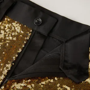 Pantaloni da abito con paillettes da uomo vista dettagliata festa di scena