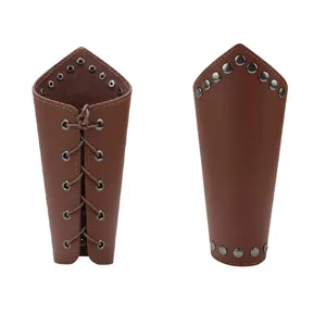 Middeleeuwse PU Lederen Polsbanden Viking Punk Arm Harnas Heren Halloween Kostuum