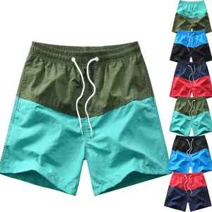Short de Bain Homme Bloc de Couleur Été Casual Plage Bermuda avec Cordon Ajustable