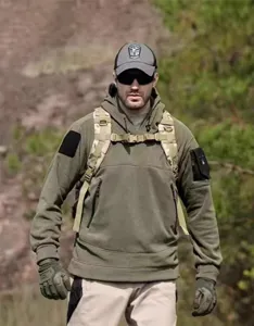 Felpa con cappuccio in pile tattico uomo outdoor casual autunno inverno felpa giacca.