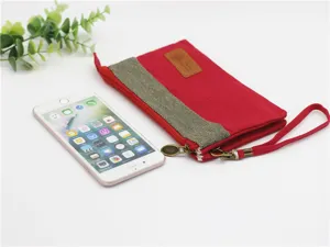Trousse de maquillage en toile avec fermeture eclair, pochette multi-couches pour femme chic.
