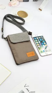 Casual canvas crossbody phone bag with flap, small messenger bag for women everyday use