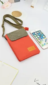 Canvas crossbody phone bag casual colorblock small messenger bag for women daily use