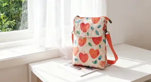 Pastoral floral fabric crossbody phone bag, chic small shoulder bag for daily casual travel use.