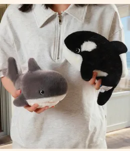 Plush marine animal toys set cute orca and dolphin dolls soft stuffed children gifts detail view