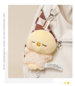 Cute plush chick keychain soft toy pendant adorable bag charm fluffy animal doll gift