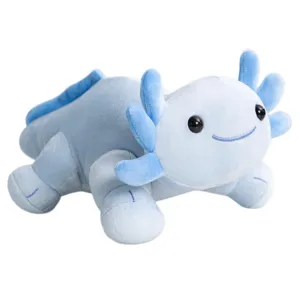 Cute blue axolotl plush toy stuffed animal soft doll pillow for children and gift.