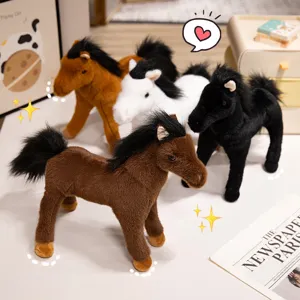 Cute simulation horse plush toy set, realistic stuffed animal doll home decor children gift