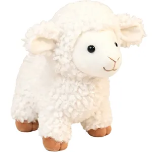 Simpatico peluche pecora giocattolo morbido bambola agnello per regalo compleanno bambini