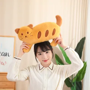 Cute baguette cat plush toy creative bread toast doll soft sofa cushion wonderful birthday gift.