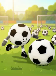 Cute cartoon soccer plush toy keychain pendant, soft stuffed football doll gift for kids.