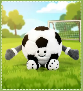 Cartoon football plush toy keychain, cute stuffed sports doll bag charm gift for kids.
