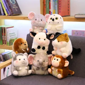 Cute round animal plush toys set, soft stuffed doll for kids gift and home decor.