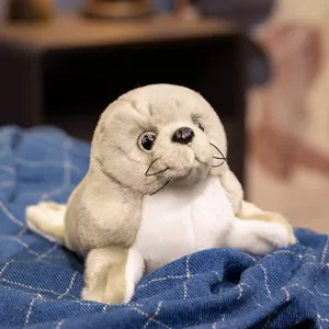 Cute simulated seal plush toy, soft stuffed animal doll for kids, aquarium style gift.