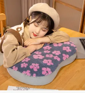 Cute floral memory foam nap pillow plush cushion for office rest and home comfortable sleep.