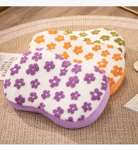 Cute floral memory foam pillow plush cushion soft flower throw pillow for home decor