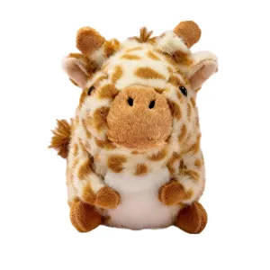 Cute round giraffe plush toy soft stuffed animal doll for kids gift kawaii cartoon doll wholesale