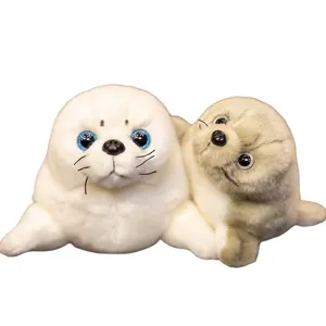 Cute simulation seal plush toys set, soft stuffed animal dolls for kids gifts and home decor.