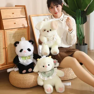 Schattige dierlijke pluche rugzak cartoon panda puppy schaap pop tas zachte schoudertas voor meisjes
