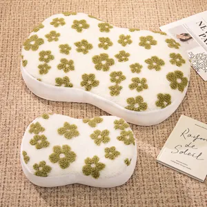 Cute floral memory foam pillow plush throw pillow washable back cushion home decor