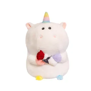 Cute unicorn plush toy holding red rose doll soft stuffed animal Valentine gift for girls