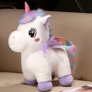 Cute rainbow unicorn plush toy soft stuffed animal doll dream angel gift for kids and girls