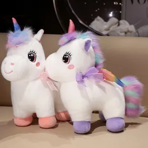 Cute rainbow unicorn plush toy soft stuffed animal doll dream angel gift for kids.