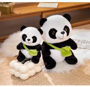 Schattige panda pluche speelgoedset met rugzak, zachte knuffeldier pop voor kindercadeau.