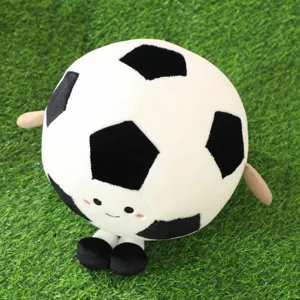 Süßes Fußball Plüschtier Kissen Cartoon Fußball Puppe weiches Kissen Jungen Geburtstagsgeschenk