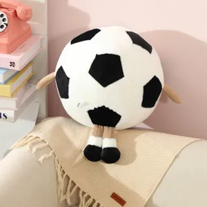 Cartoon Fußball Plüschkissen, kreatives Fußballpuppen Spielzeug für Jungen, weiches Geschenk.