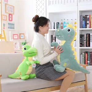 Cute green dinosaur plush toy soft stuffed animal pillow birthday gift for kids