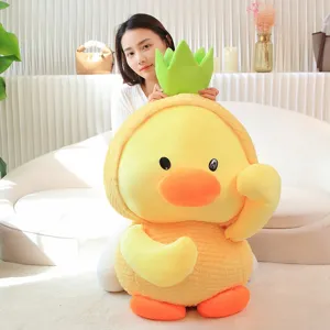 Süßer Ananas Ente Plüschtier weich gefülltes Tier Puppe Kinder Geschenk 30cm gelb